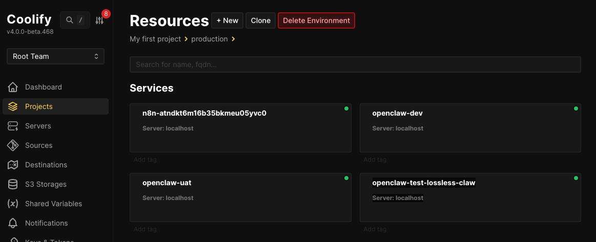 Coolify Sandbox Environments